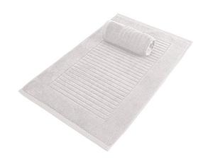 lot 9454 image: Classic Turkish Towels Premium Cotton 2-Pack Bath Mat Set - Thick and Absorbent Ribbed Bathroom Floor Towel Made with 100% Turkish Cotton (Platinum)