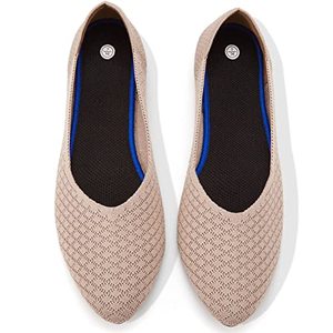 lot 9458 image: Dress Shoes for Women Flats Shoes Pointed Toe Ballet Flats Comfortable Slip On Shoes Low Heel Dress Shoes(Apricot,US5)