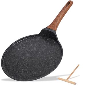 lot 9462 image: ESLITE LIFE Nonstick Crepe Pan with Spreader, 11 Inch Granite Coating Flat Skillet Tawa Dosa Tortilla Pan, Compatible with All Stovetops (Gas, Electric & Induction), PFOA Free