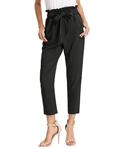 lot 9480 image: GRACE KARIN Womens Work Business Black Bodycon Long Pants with Belt L Black