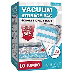 lot 9494 image: Vacuum Storage Bags, 10 Jumbo Space Saver Bags with Pump, Space Bags, Vacuum Sealer Bags for Clothes, Comforters, Blankets, Bedding