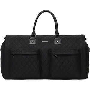 lot 9499 image: Womens Convertible Garment Bags for Travel, Modoker Waterproof Carry On Garment Bag Garment Duffel Bag - 2 in 1 Hanging Suitcase Suit Travel Luggage Bag, Black