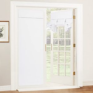 lot 9501 image: RYB HOME Door Curtains for Door Window 80 inch Length, Privacy French Door Blinds Curtains Thermal Insulate Covering for Patio Door Glass Door Front Door, 26 inch x 80 inch, Pure White, 1 Panel