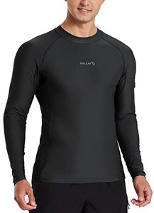 lot 9502 image: BALEAF Rash Guard Shirts for Men UPF 50 Sun Protection Long Sleeve Swimming Shirts Quick Dry Water Shirts Black XL
