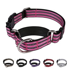 lot 9664 image: Martingale Dog Collars - Reflective Dog Collar with Quick Release Buckle Adjustable Nylon Training Dog Collar Suitable for Puppies for Small Medium Large Dogs.