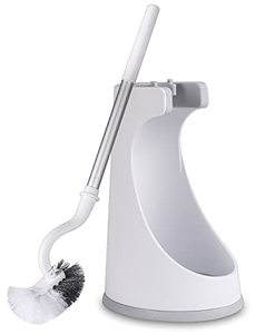 lot 9682 image: Long Handled Toilet Brush and Holder Set for Bathroom