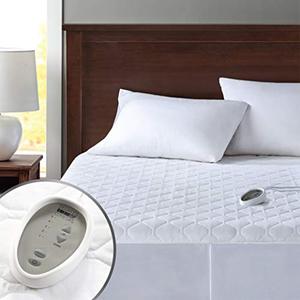 lot 9716 image: Degrees Of Comfort Heated Mattress Pad Full Size  Zone Heating Electric Bed Warmer WAuto Shut Off  Fit Up to 15 Inch  12.5ft Long Cord - 54x75 Inch, White