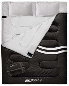 lot 9718 image: IFORREST Double Sleeping Bag for Adults - 2 Person Cold Weather(3-4 Seasons) Camping Bed, Extra-Wide & Warm - Queen Size XL