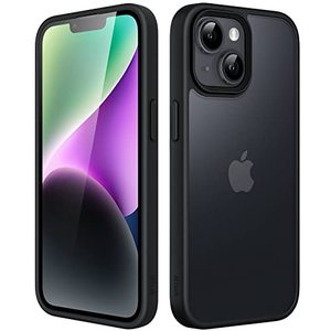 lot 9724 image: JETech Matte Case for iPhone 14 6.1-Inch, Shockproof Military Grade Drop Protection, Frosted Translucent Back Phone Cover, Anti-Fingerprint (Black)