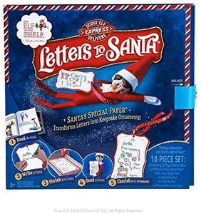 lot 9728 image: The Elf on The Shelf Letters to Santa - Send Shrinking Christmas Lists to Santa through your Elf- 20 Piece Gift Set Includes Magic X-mas Paper, Mrs Claus Press, Ribbon Sashes, Markers, and Parchmen book onlyt