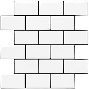 lot 9737 image: Vamos Tile Peel and Stick Backsplash Tiles, 10-Sheet Subway 3D Wall Panels Stick on Tiles Kitchen Backsplash, Premium Wall Tile Kitchen Backsplash Peel and Stick Tile(Warm White)
