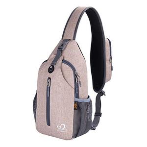 lot 9743 image: WATERFLY Crossbody Sling Backpack Sling Bag Travel Hiking Chest Bags Daypack (Flaxen)