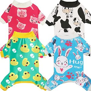 lot 9746 image: XPUDAC 1 Piece Dog Pajamas for Small Dogs Pjs Clothes Puppy Onesies Outfits for Doggie Christmas Shirts Sleeper for Pet Cats Jammies-XL