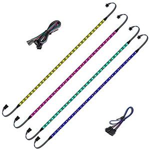 lot 24051 image: BTF-LIGHTING LED RGB PC Light Strip 4PCs 19.7in RGB LED Strip for 12V 4-Pin RGB LED headers for ASUS Aura Sync, Gigabyte RGB Fusion, MSI Mystic Light, ASRock RGB