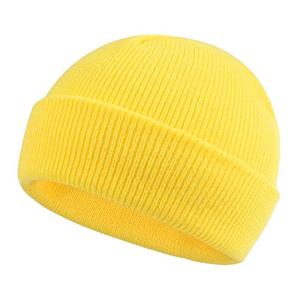 lot 24119 image: Classic Winter Knit Kids Hat Skull Cap for Toddler Boys Girls Autumn Men Women Fisherman Beanie (Yellow, L)