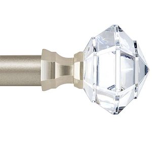lot 24150 image: TONIAL Curtain Rods 32 to 58 Inch(2.6-4.8ft), Telescoping Splicing 34 Single Rods for Windows 20 to 53 Inch(1.7-4.4ft), Decorative Drapery Rod with Acrylic Diamond Finial, Champagne Gold�