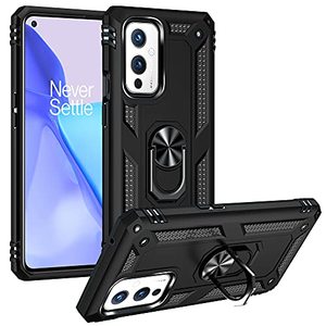 lot 24259 image: Dionsibei Military Grade Drop Impact for Oneplus 9 Case Oneplus 9 5G Case 360 Metal Rotating Ring Kickstand Holder Armor Heavy Duty Shockproof Case for Oneplus 9 Phone Case (Black)