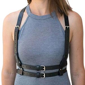 lot 24283 image: BODIY Punk Waist Harness Belt Fashion Body Chain Black Goth Rave Adjustable Body Jewelry for Women and Girls