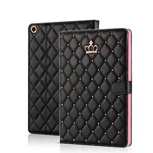 lot 24291 image: Topwin Crown Design Case for iPad 9.7 2018 2017 iPad Air 2, Diamond Cute Elegant PU Leather Smart Auto SleepWake Stand Shockproof Case for Apple iPad 5th6thiPad Air (Black)