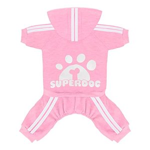 lot 24333 image: LONTEPET Dog Hoodie 4 Legs Jumpsuit for Small Dogs Puppy Clothes Dogs Pullover Sweatshirt Cotton Doggie Winter Coat Cat Apparel(Pink,M)