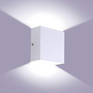 lot 24337 image: Lightess Modern Wall Sconce Dimmable 10W Hardwired, White Up Down Wall Mount Lights Metal Mini LED Wall Lamp for Living Room Bedroom Hallway Decor, Cool White, O1182TP