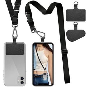 lot 24373 image: ROCONTRIP Phone Lanyard Universal Crossbody Cell Phone Lanyards Multifuctional Nylon Patch Adjustable Shoulder Neck Strap Compatible with Most Smartphones(Pure Black)