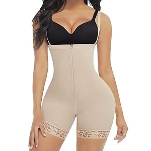 lot 24589 image: FeelinGirl Shapewear for Women Tummy Control Shaper Waist Trainer Butt Lifting Faja Shorts Beige M