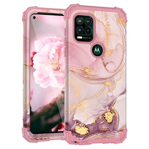 lot 24598 image: Casewind Case for Moto G Stylus 5G Case,Marble Rose Gold Women Girl 3 in 1 Hard PC Soft Silicone Rugged Bumper Heavy Duty Hybrid Shockproof Antiscratch Protective Case for Motorola G Stylus 5G Case