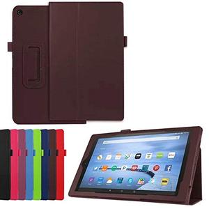 lot 24603 image: for Amazon New Kindle Fire HD10 5th Generation (2015 Release) 10.1 inch Cover, Ultra Slim Folio Stand Leather Case for New Fire HD 10 2015 10.1inch (Li-Brown)