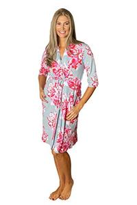 lot 24605 image: Gownies Post Surgery Mastectomy, Breast Cancer Recovery Robe with Internal Pockets (Mae, X-LargeXX-Large)