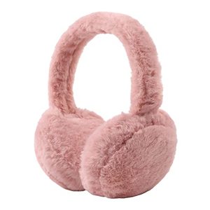 lot 24630 image: Fluffy Ear Muff for Women Plush Foldable Earmuffs Kids Winter Earmuffs Girls Boys Cold Weather Ear Warmer (Skin Pink)