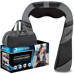 lot 24658 image: RESTECK Massagers for Neck and Back with Heat - Deep Tissue 3D Kneading Pillow, Electric Shiatsu Back Neck and Shoulder Massage, Shoulders, Foot, Legs,Body - Relieve Muscle Pain - Office, Home & Car