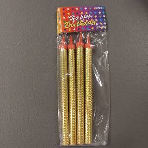 lot 24690 image: candle decor environmentally friendly decorations golden colorful straight birthday cake candles for Party 4 Pack