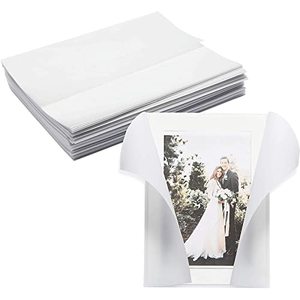 lot 24828 image: 100 Pack Vellum Jackets for 5x7 Invitations, Bulk Transparent Paper Envelope Liners for Wedding Cards