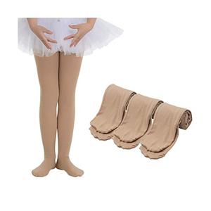 lot 25031 image: Ehdching Pack of 3 Kids Girls Baby Soft Microfiber Tights Ballet Dance Velvet Stockings Pantyhose Tights(4-6 Years, Light Suntan)