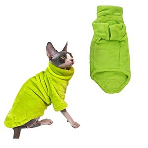 lot 25035 image: Toysructin Sphynx Hairless Cats Clothes, Breathable Warm Cats Shirt Hairless Cats Solid Color T-Shirt for Spring Summer Autumn, Cute Cat Wear Clothes Vest Shirts Pet Pajamas for Sphynx, Cornish Rex