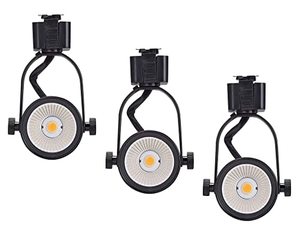 lot 25162 image: CLOUDY BAY Juno Type LED Track Light Head,10W CRI 90 3000K Warm White Dimmable,Adjustable Tilt Angle Track Lighting Fixture, 40° Angle for Accent Retail,Black Finish-3 Pack