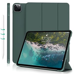 lot 25205 image: Kenke iPad Pro 11 Inch Case 4th3rd2nd1st Generation 2022202120202018 2nd Pencil Magnetic Attachment Without Pencil Holder Soft Slim TPU Cover Auto WakeSleep (Dark Green)