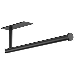 lot 25218 image: Paper Towel Holder, Self Adhesive or Screw Mounting, Black Paper Towel Holder Wall Mount, SUS304 Stainless Steel Paper Towel Holder Under Cabinet for Kitchen, Counter, Cabinet, Bathroom