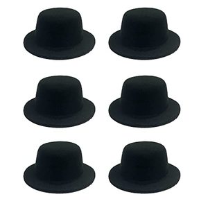 lot 25249 image: ASUNFO 6 Pcs Mini Top Hat Miniature Formal Hats Felt for Crafts Hair Accessories Christmas Party Ornaments Black 5.1