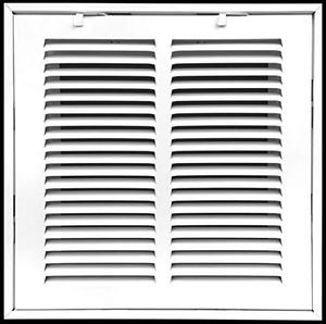 lot 25292 image: 10 X 10 Steel Return Air Filter Grille for 1 Filter - Fixed Hinged - Ceiling Recommended - HVAC DUCT COVER - Flat Stamped Face - White Outer Dimensions 12.5 X 11.75
