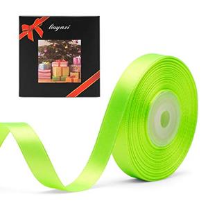 lot 25300 image: Solid Color Double Faced Apple Green Satin Ribbon 12 X 25 Yards, Ribbons Perfect for Crafts, Wedding Decor, Bow Making, Sewing, Gift Package Wrapping and More