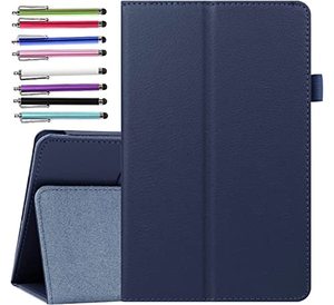 lot 25386 image: EpicGadget case for Lenovo 8 Tab M8 Gen 3Smart Tab M8 Gen 3 2022Tab M8 HD LTE 2021Tab M8 HDSmart Tab M8Tab M8 FHD 2019 - Lightweight Folio PU Leather Folding Stand Cover Case (Navy Blue)