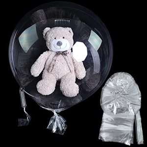 lot 25437 image: Large Clear Balloons for Stuffing, 10Pack Pre Stretched Extra Wide Mouth BoBo Balloons, Giant Transparent Balloons for Valentines DayBaby ShowerChristmasWeddingBirthday Party Decoration
