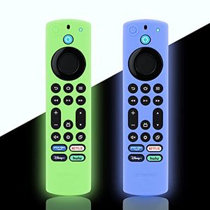 lot 25478 image: 2-Pack Omni Remote Cover Replacement for Omni Series or 4-Series 2021, Green and Blue Silicone Protective Case Skin Sleeve Glow in Dark - LEFXMOPHY
