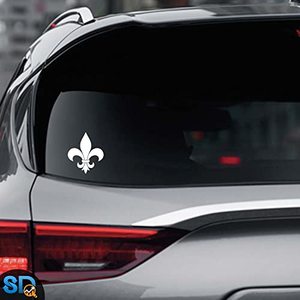 lot 25521 image: SmartDistributors Smart Louisiana Fleur de Lis Vinyl Decal for Cars Trucks Vans SUVs Windows Walls Cups Laptops  White  5 inch  SD-767