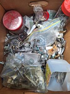 lot 3034 image: Huge Assortment of Cabinetry Handles and Retractable Hinges, cabinet hardware