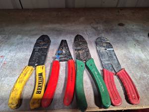 lot 3038 image: Lot of (4) Wire Cutters, Strippers, Crimpers