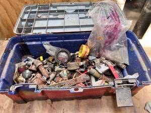 lot 1066 image: Tool Box with Misc Plumbing Hardware - Connectors