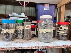 lot 1167 image: (8) Jars of Carpentry Nails - Sizes Vary - See Photos